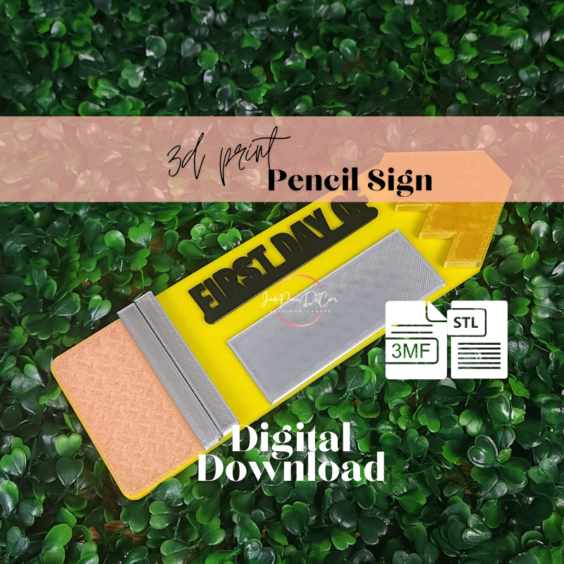 First Day of School Pencil Sign | 3D Print Digital Download - Image 2