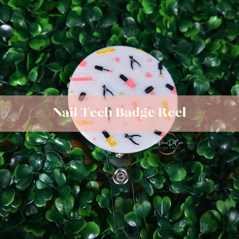 Nail Tech Badge Reel with Matching Badge Attachment | Retractable ID Holder - Image 10