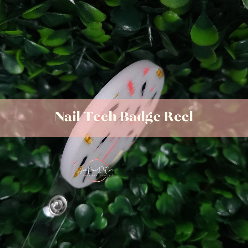 Nail Tech Badge Reel with Matching Badge Attachment | Retractable ID Holder - Image 5