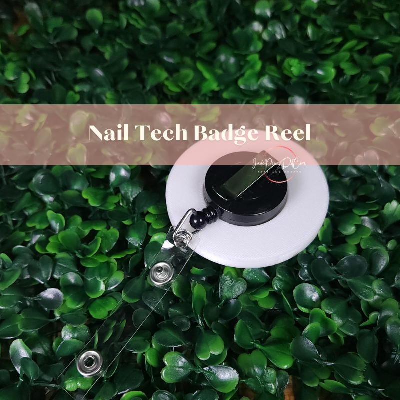 Nail Tech Badge Reel with Matching Badge Attachment | Retractable ID Holder - Image 4