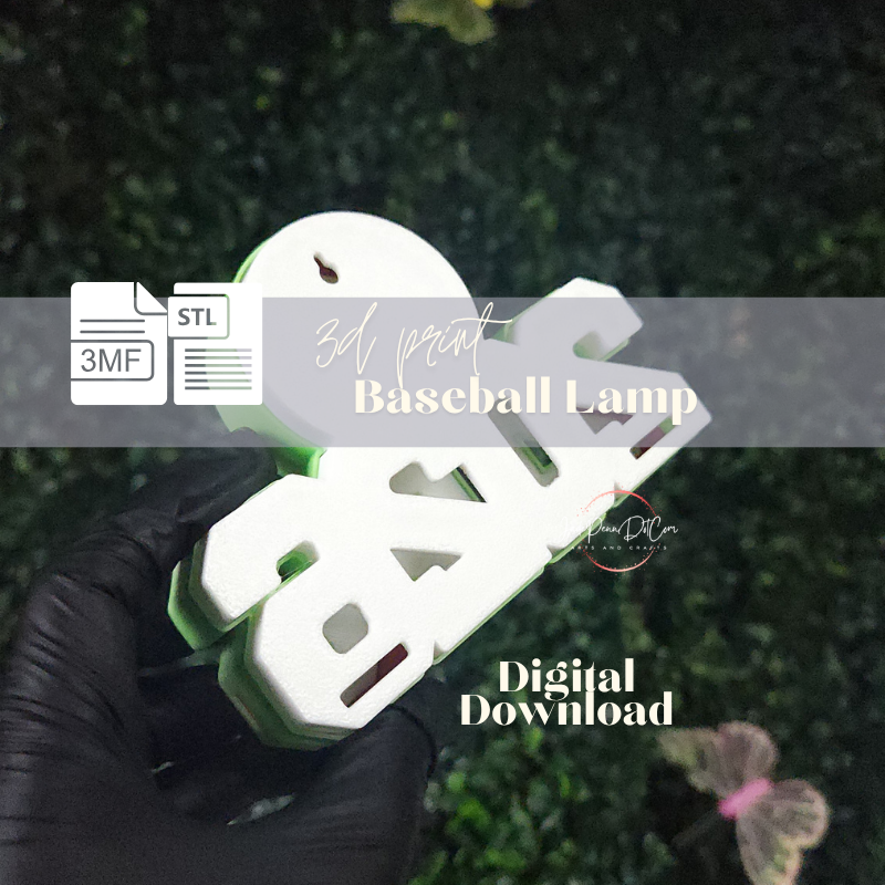 Baseball Lamp 3D Print Files STL 3MF | LED Baseball Light Box - Image 4