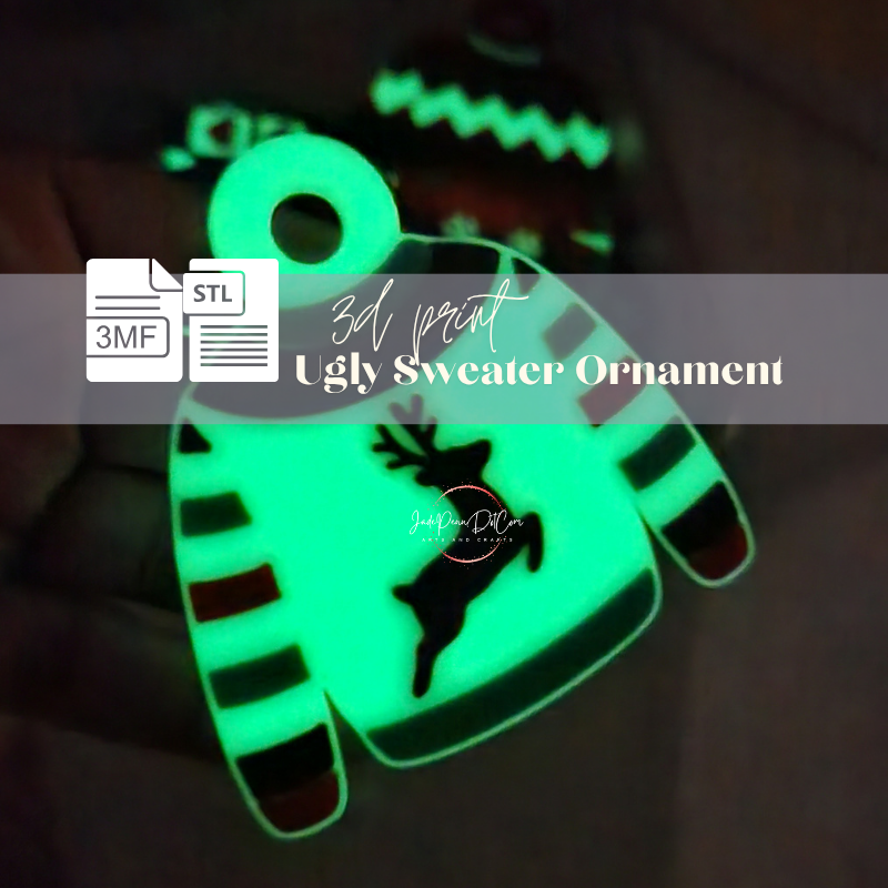 Ugly Christmas Sweater Ornament STL & 3MF Files - Image 4