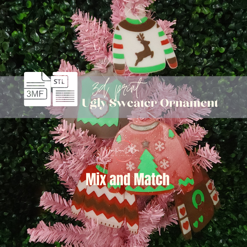 Ugly Christmas Sweater Ornament STL & 3MF Files - Image 2