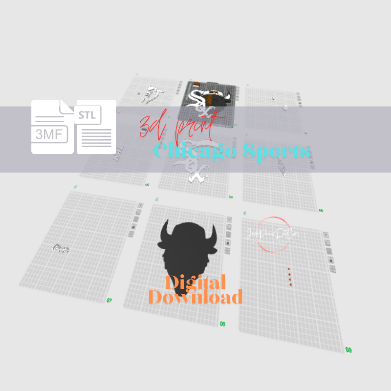 Chicago Sports Mashup 3D Print Files | STL | 3MF Digital Download - Image 3