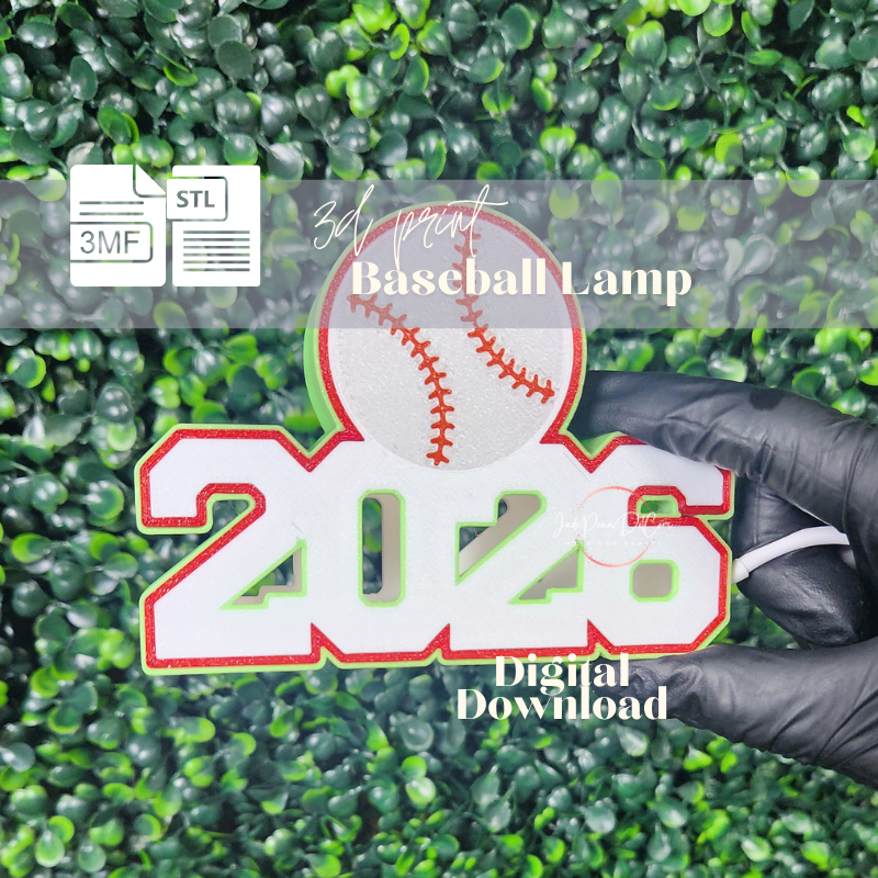 Baseball Lamp 3D Print Files STL 3MF | LED Baseball Light Box