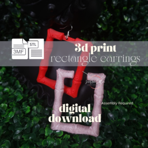 Rectangle Bamboo Earrings STL & 3MF Files | 3 Designs in 1