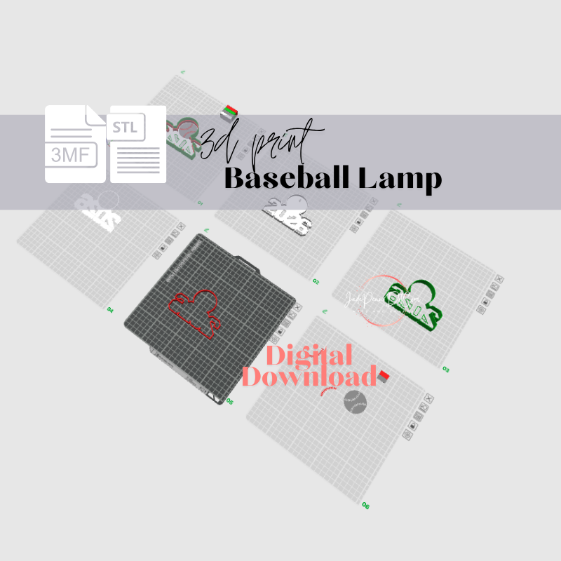 Baseball Lamp 3D Print Files STL 3MF | LED Baseball Light Box - Image 6