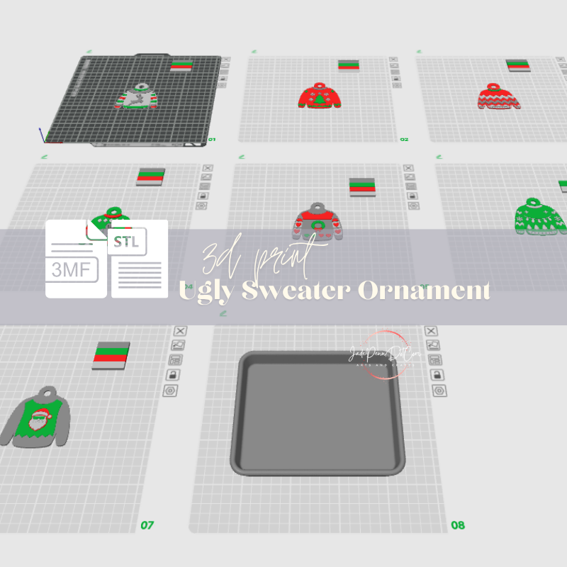 Ugly Christmas Sweater Ornament STL & 3MF Files - Image 3