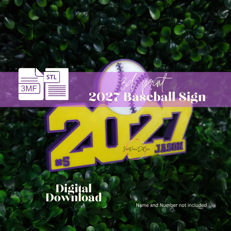 2027 Baseball Sign - 3MF and STL - Image 5