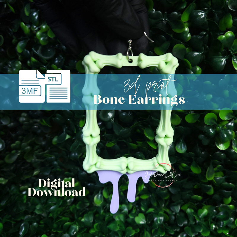 Bone Earrings STL 3MF Files | Skeleton Bone - Image 10