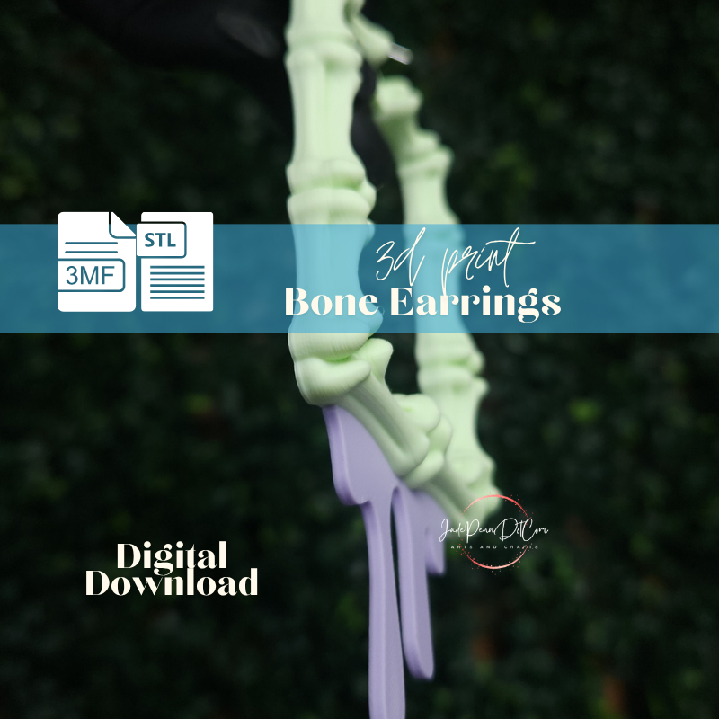 Bone Earrings STL 3MF Files | Skeleton Bone - Image 9