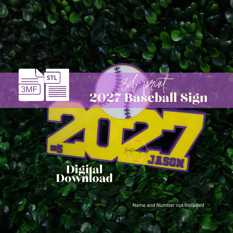 2027 Baseball Sign - 3MF and STL - Image 4