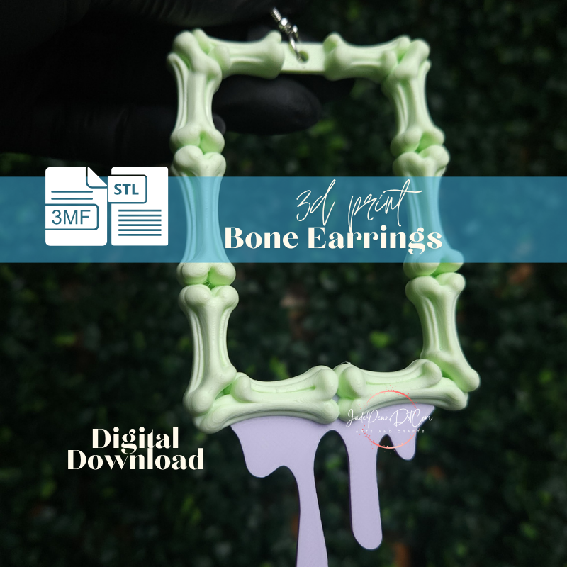 Bone Earrings STL 3MF Files | Skeleton Bone - Image 8