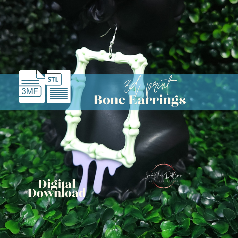 Bone Earrings STL 3MF Files | Skeleton Bone - Image 7