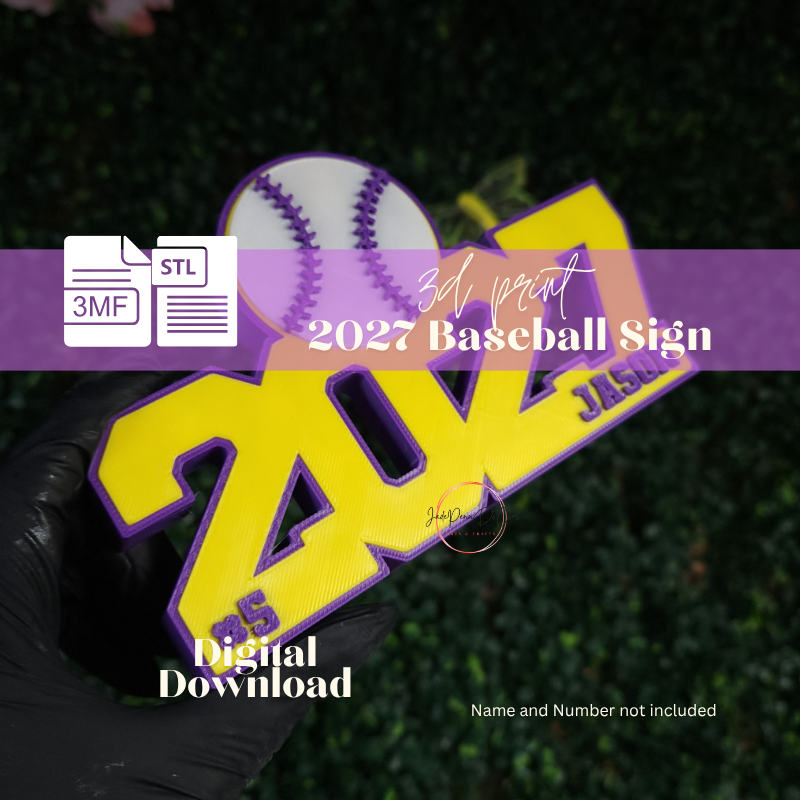 2027 Baseball Sign - 3MF and STL - Image 3