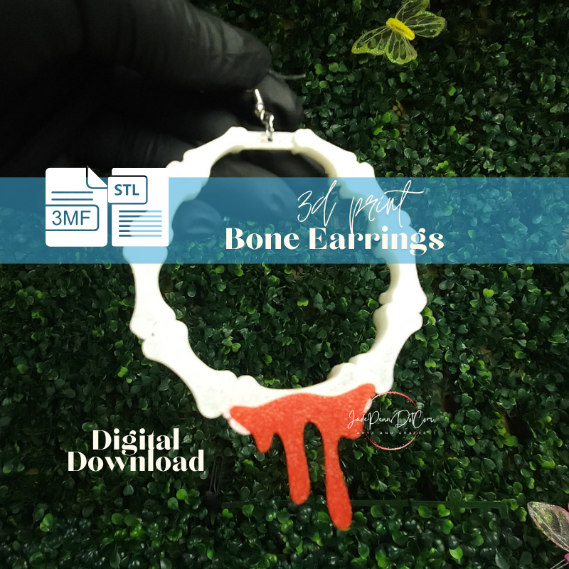 Bone Earrings STL 3MF Files | Skeleton Bone - Image 5