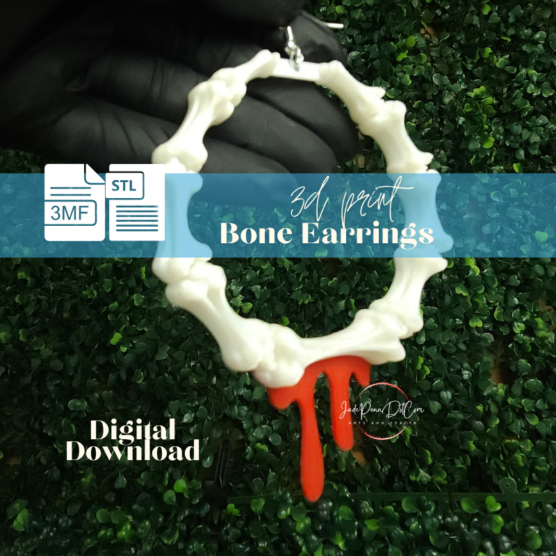 Bone Earrings STL 3MF Files | Skeleton Bone - Image 3