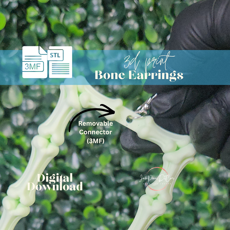 Bone Earrings STL 3MF Files | Skeleton Bone - Image 11